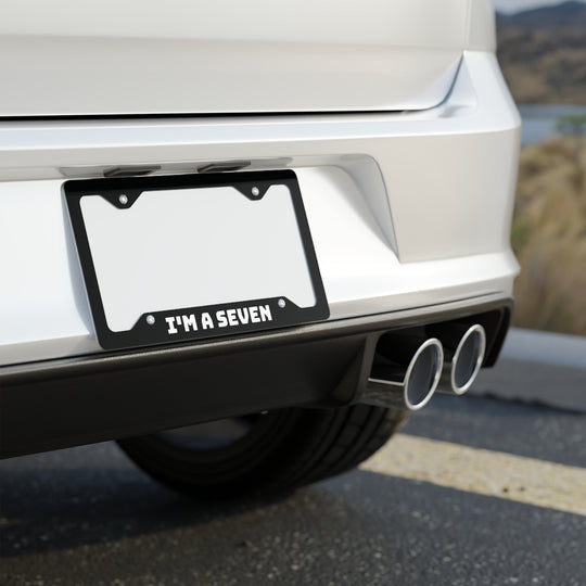 Slogan Metal License Plate Frame