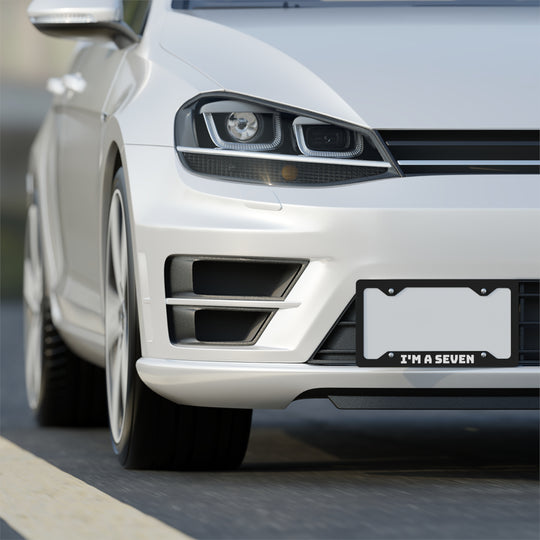 Slogan Metal License Plate Frame