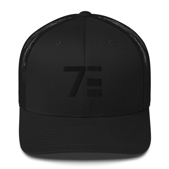 Logo Trucker Black Hat - Choose Embroidery