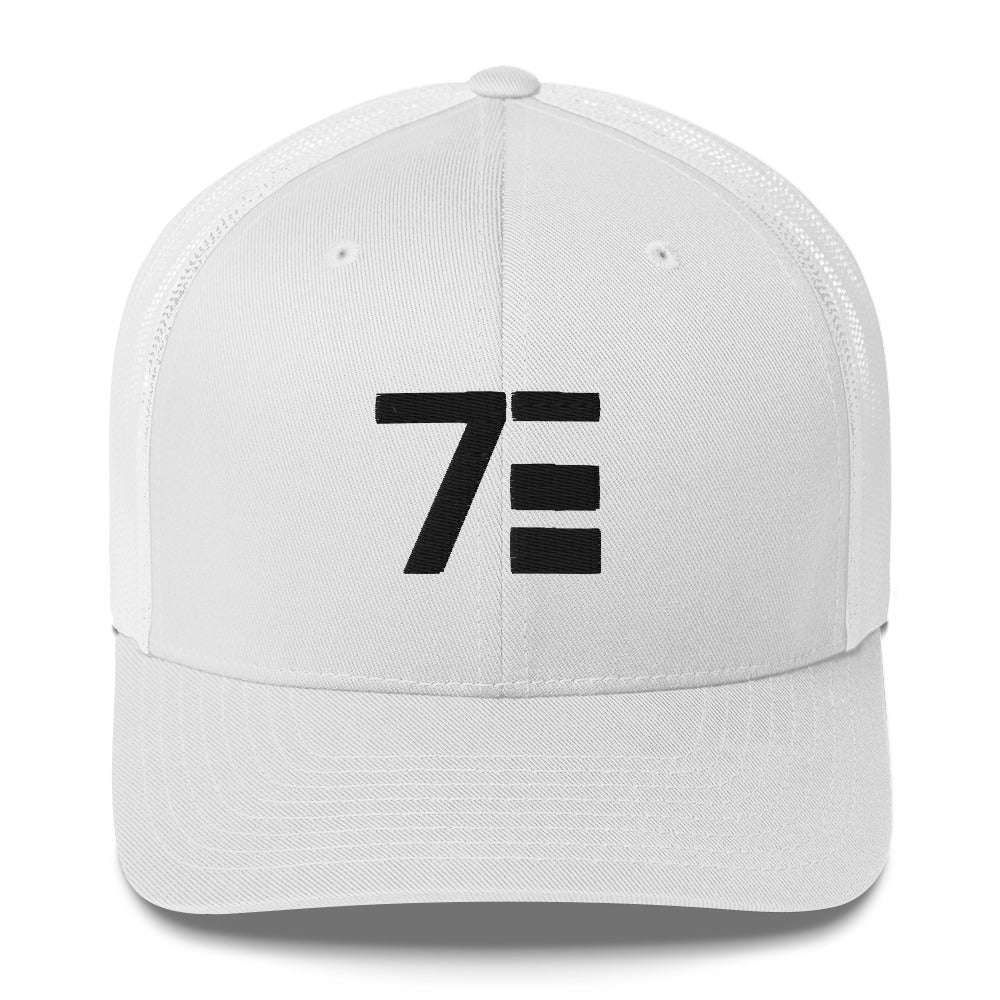Logo Trucker White Hat - Choose Embroidery