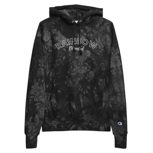 Rainbow Blooded Champion Tie-Dye Hoodie - Embroidered