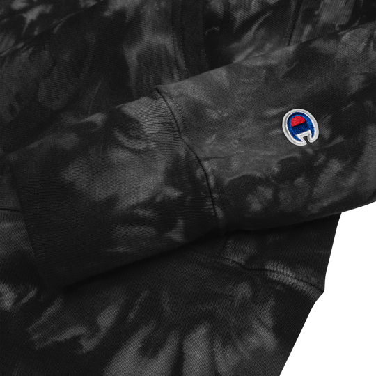 Rainbow Blooded Champion Tie-Dye Hoodie - Embroidered
