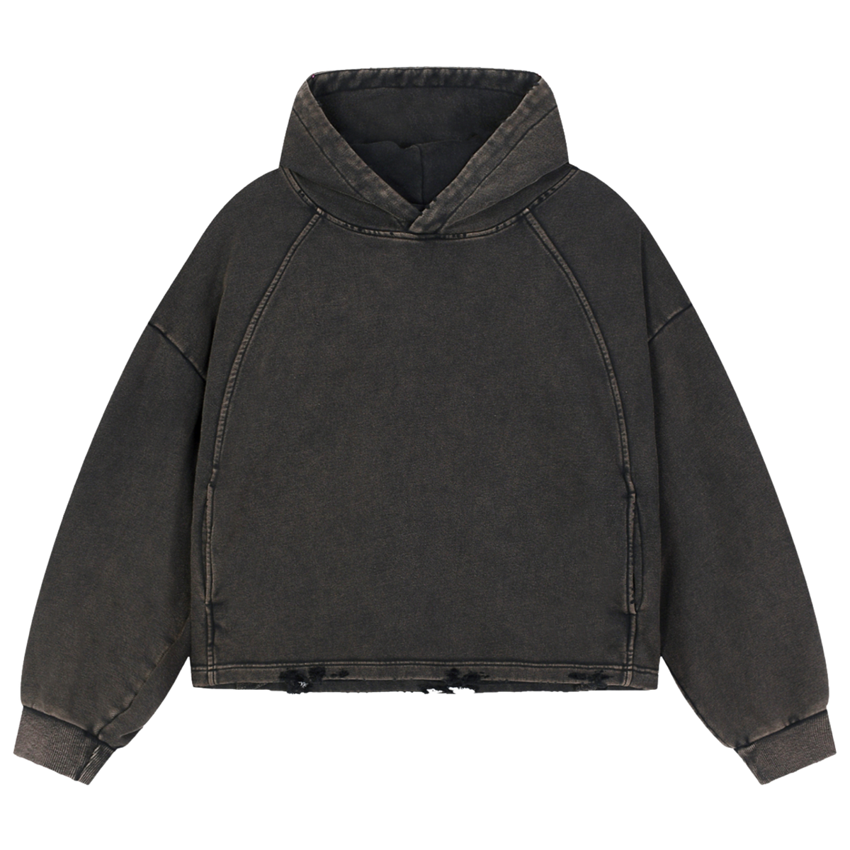Die Real Vintage Washed Frayed-Hem Hoodie