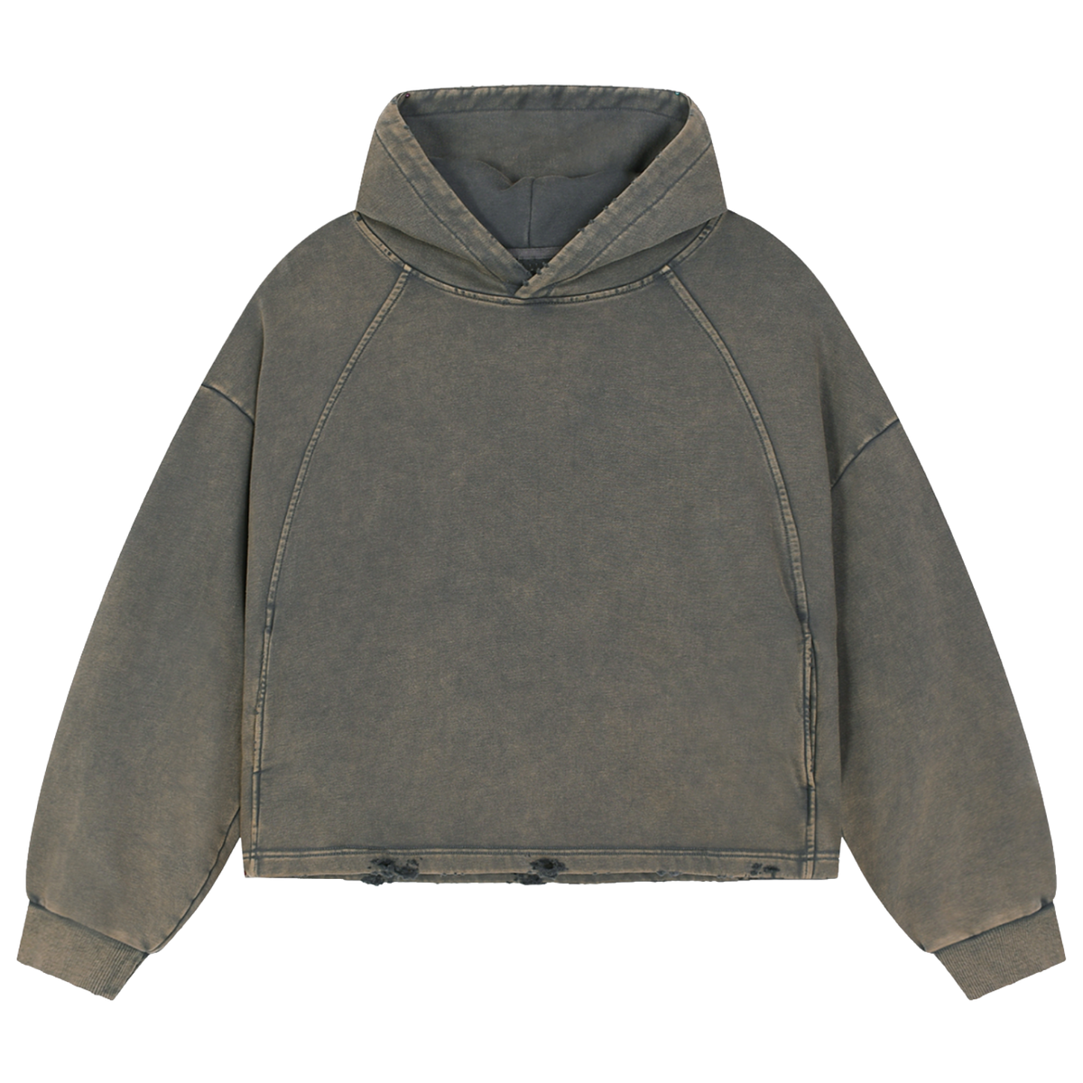 Die Real Vintage Washed Frayed-Hem Hoodie