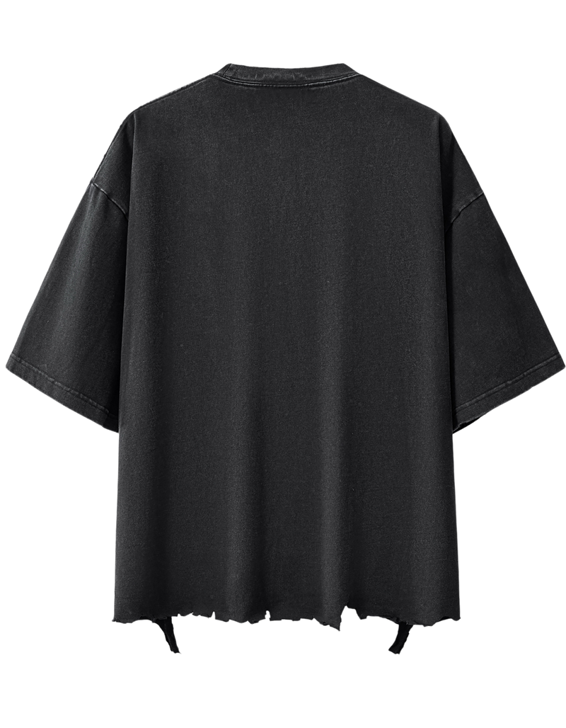 Golden Snow Wash Raw-Hem Boxy T-shirt