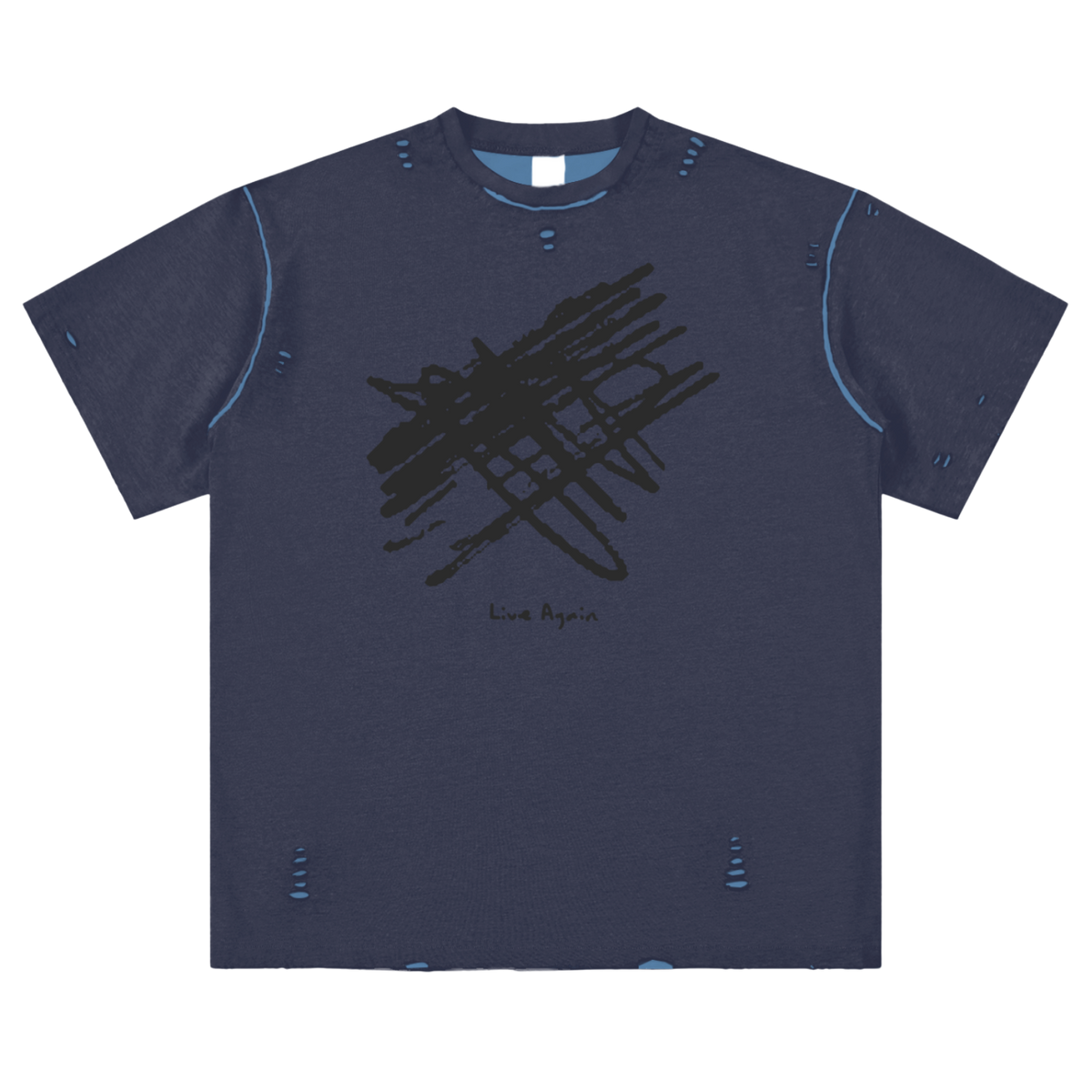 Live Again Hand-Frayed Reversible T-Shirt