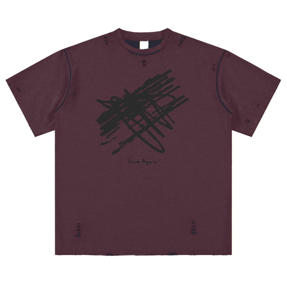 Live Again Hand-Frayed Reversible T-Shirt