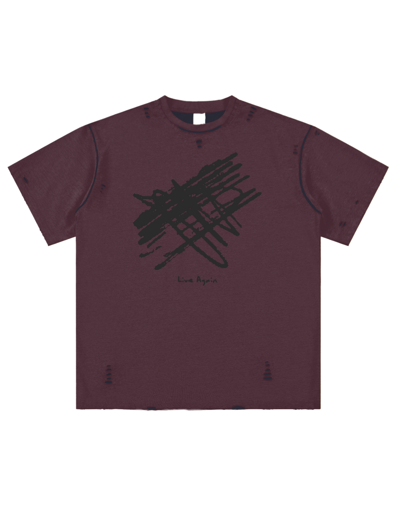 Live Again Hand-Frayed Reversible T-Shirt