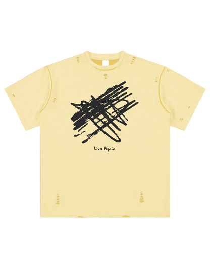Live Again Hand-Frayed Reversible T-Shirt