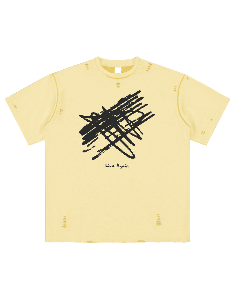 Live Again Hand-Frayed Reversible T-Shirt