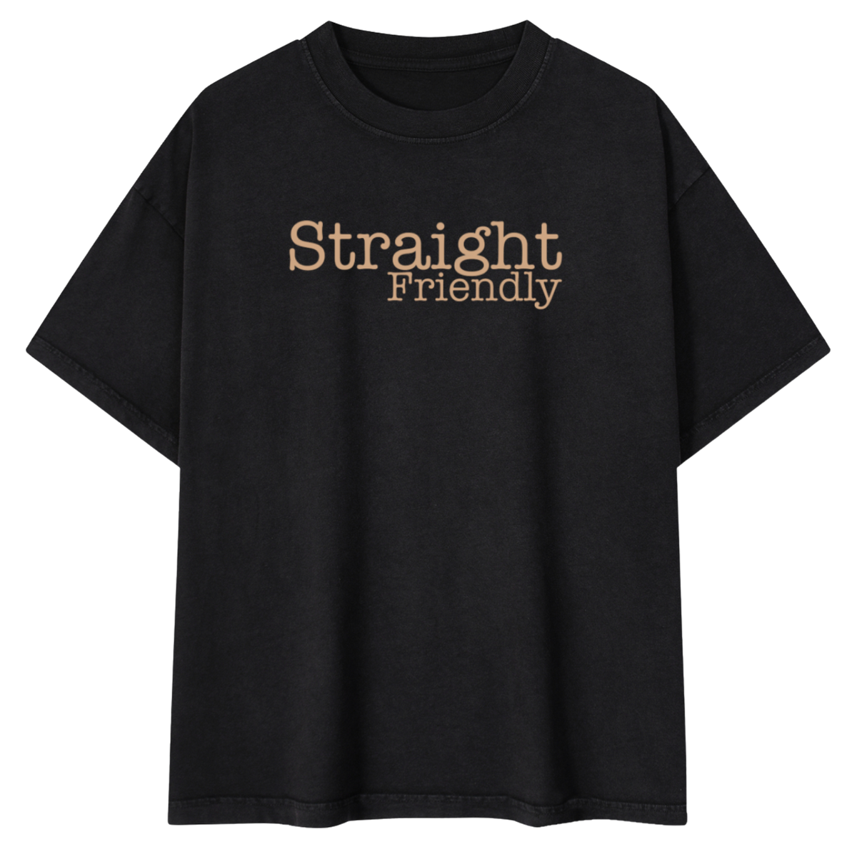 Straight Friendly Vintage Wash Cotton T-Shirt