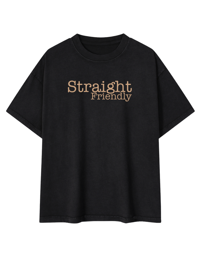 Straight Friendly Vintage Wash Cotton T-Shirt