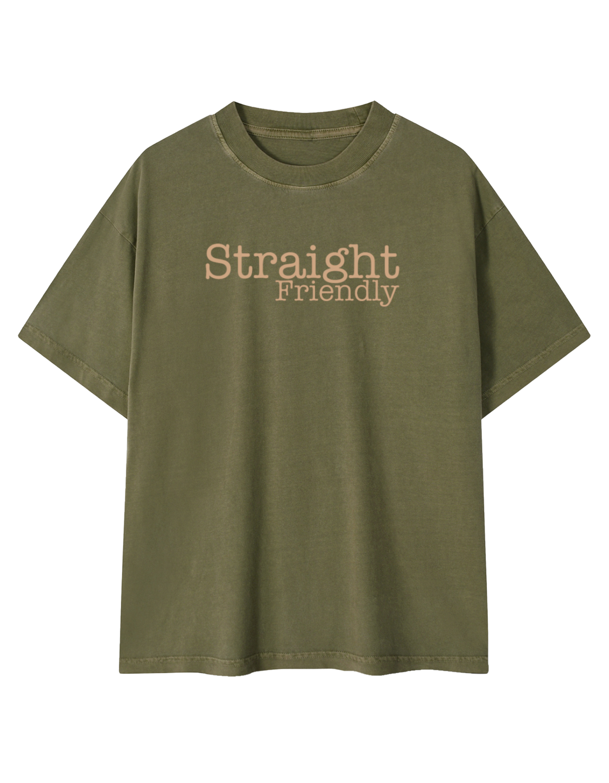 Straight Friendly Vintage Wash Cotton T-Shirt