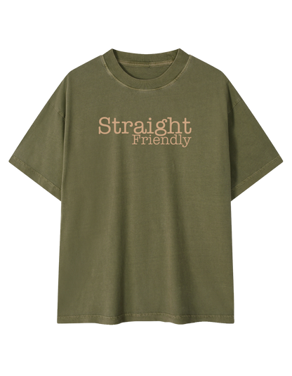 Straight Friendly Vintage Wash Cotton T-Shirt