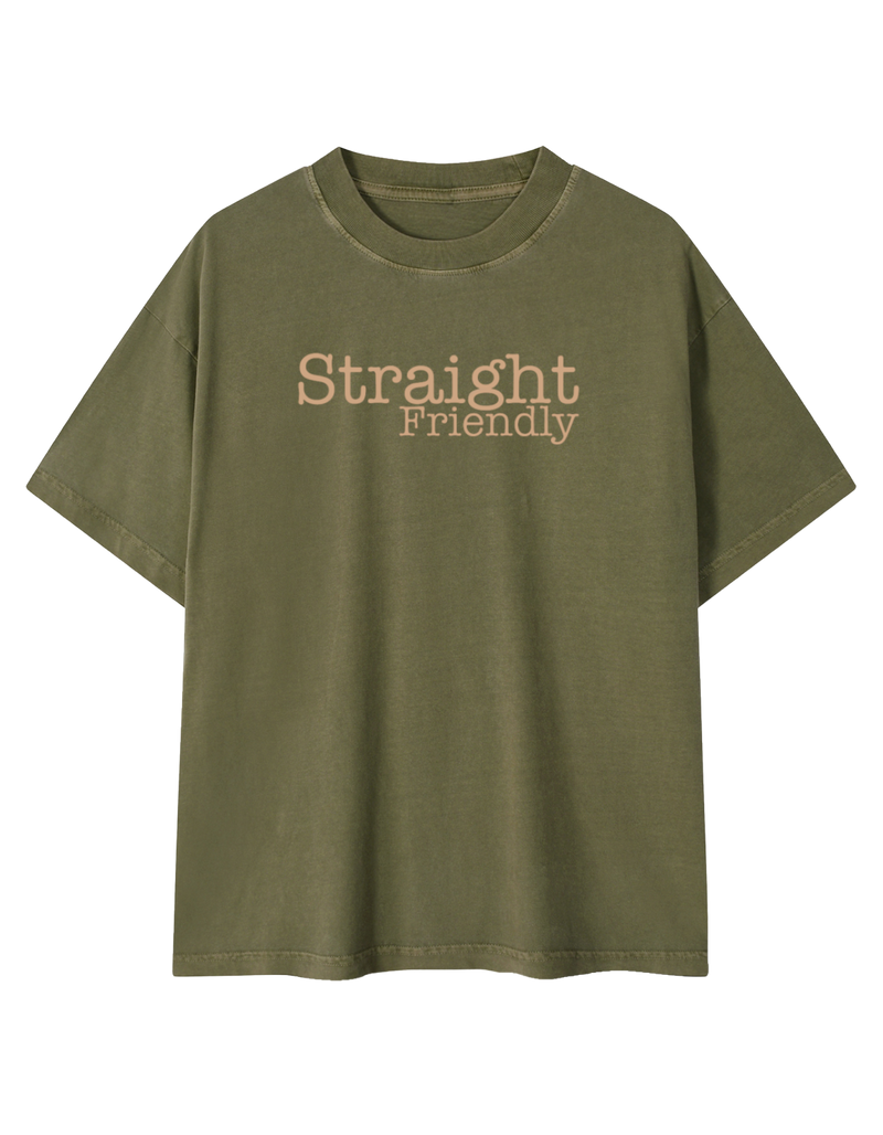 Straight Friendly Vintage Wash Cotton T-Shirt