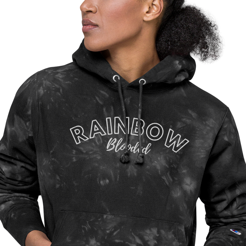Rainbow Blooded Champion Tie-Dye Hoodie
